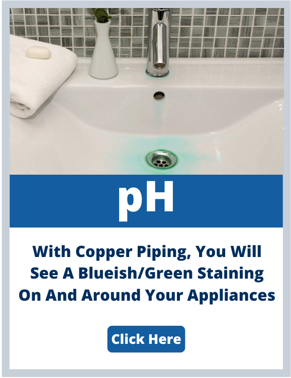 pH water issue blue green staining